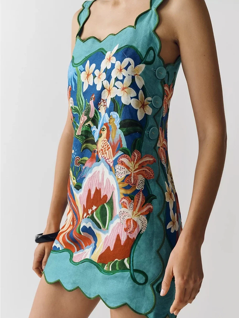 NWT Farm Rio Garden of Life Linen Mini Dress Size Small - Picture 2 of 10